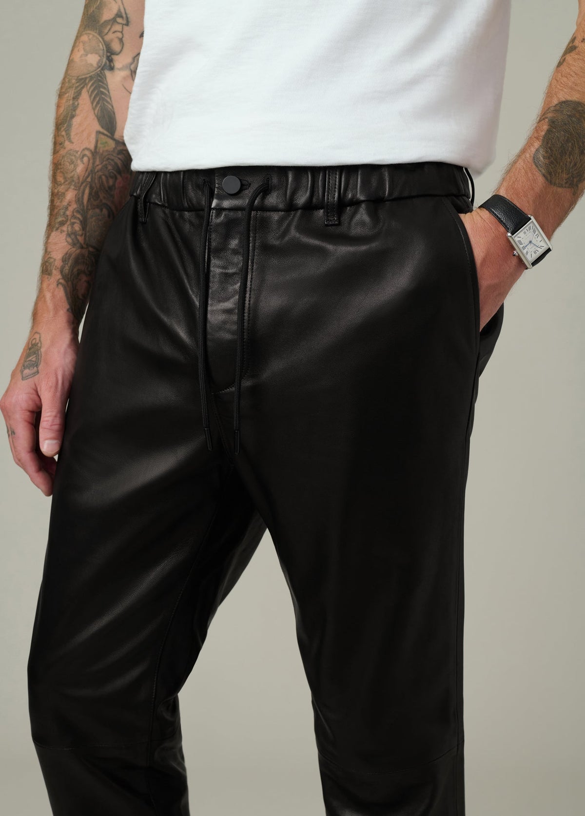 Joe's Jeans Men|Sale THE LAIRD LEATHER TROUSER Black