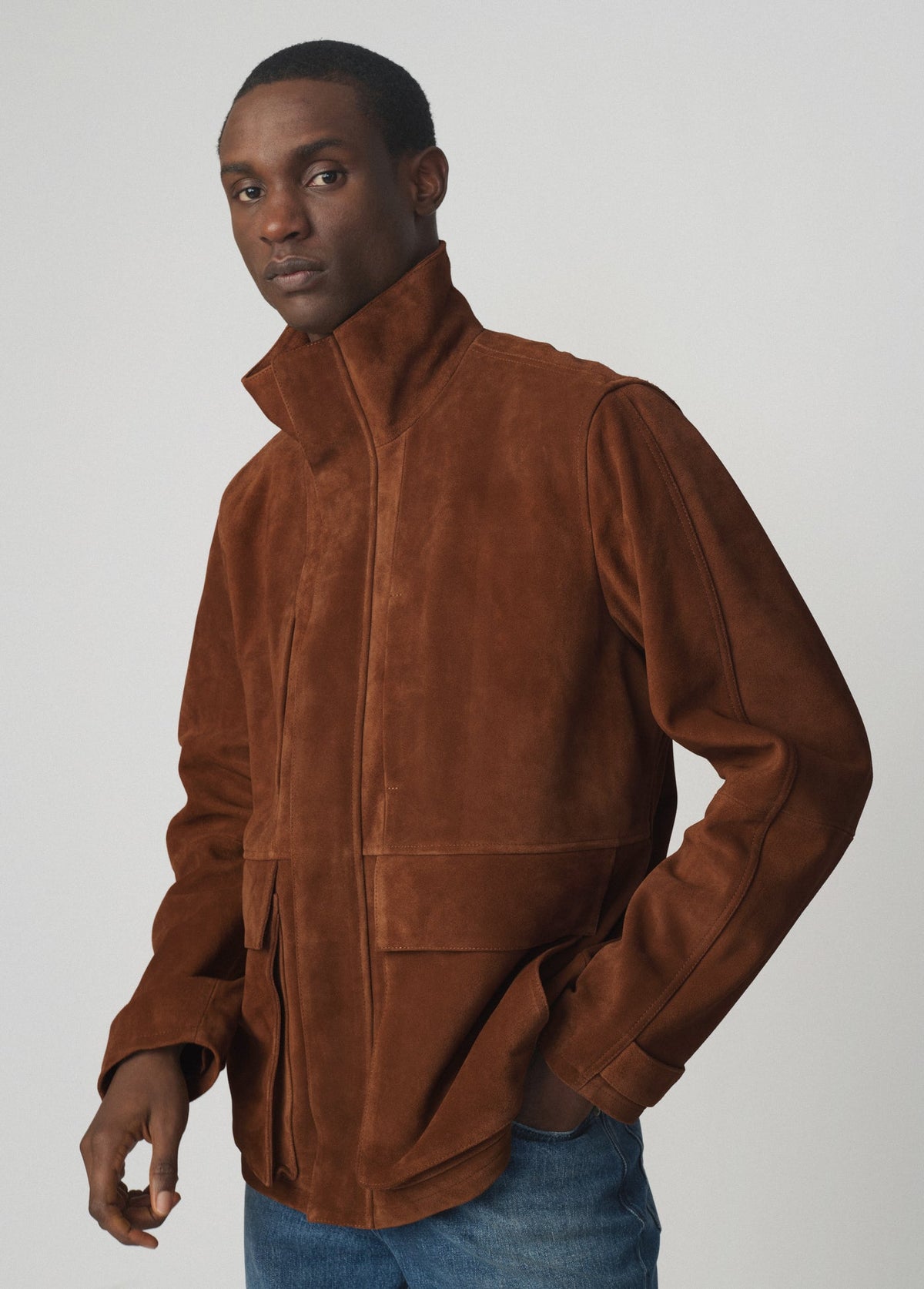 Joe's Jeans Men SUEDE MODERN TRAVEL JACKET Whiskey