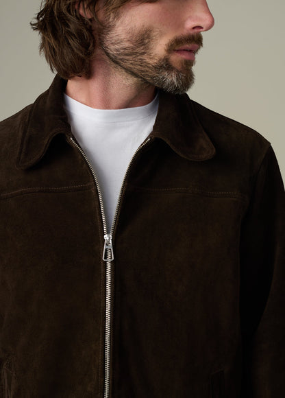 Joe's Jeans Men SUEDE DRESS ZIP JACKET Wren