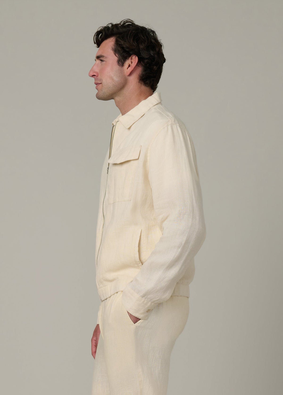 Joe's Jeans Men|Sale LINEN ZIP JACKET Summer Sand