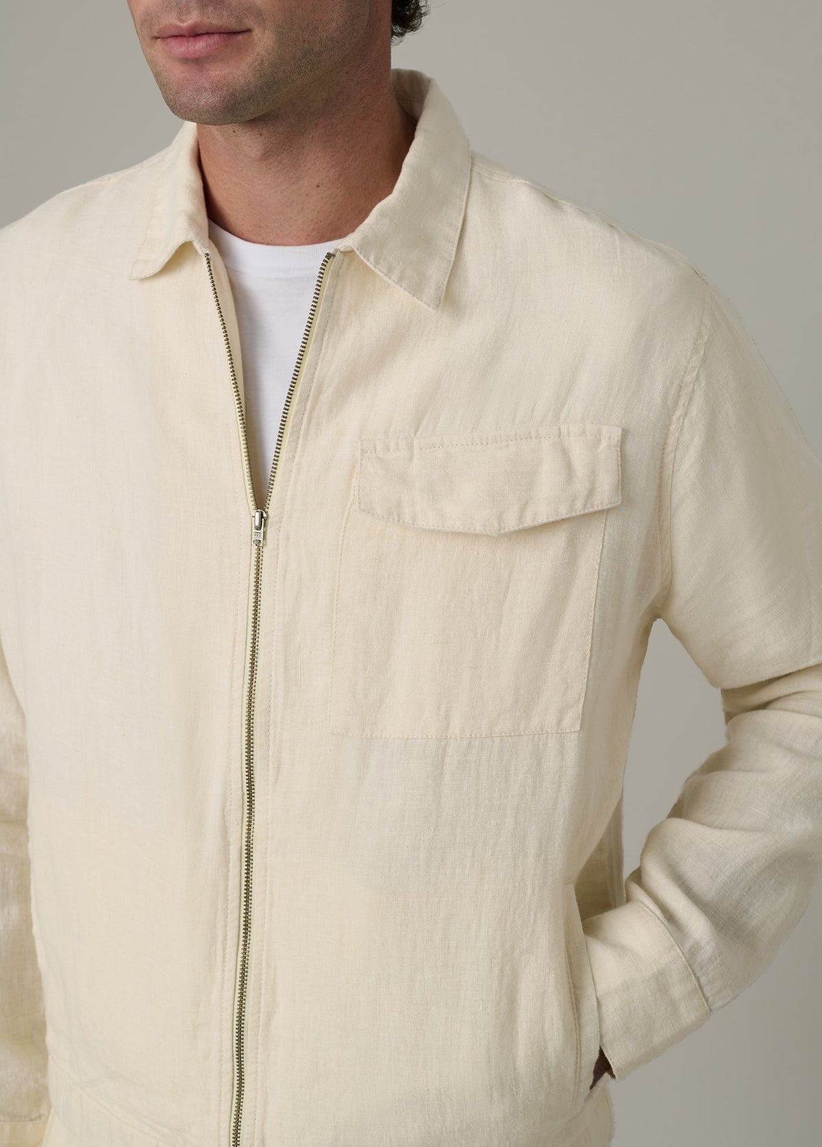 Joe's Jeans Men|Sale LINEN ZIP JACKET Summer Sand