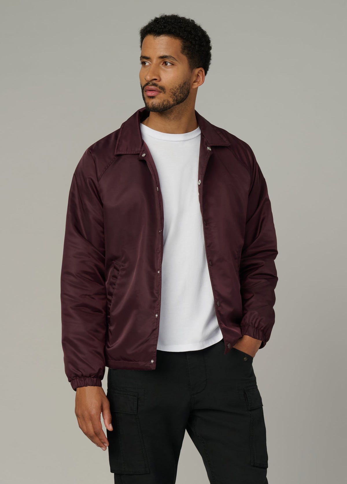 Joe's Jeans Men|Sale THE SATINE COACH JACKET Wine