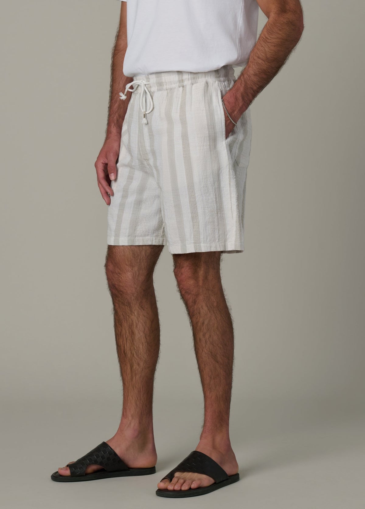 Joe's Jeans Men CABANA DOBBY STRIPE SHORT Grey Stripe