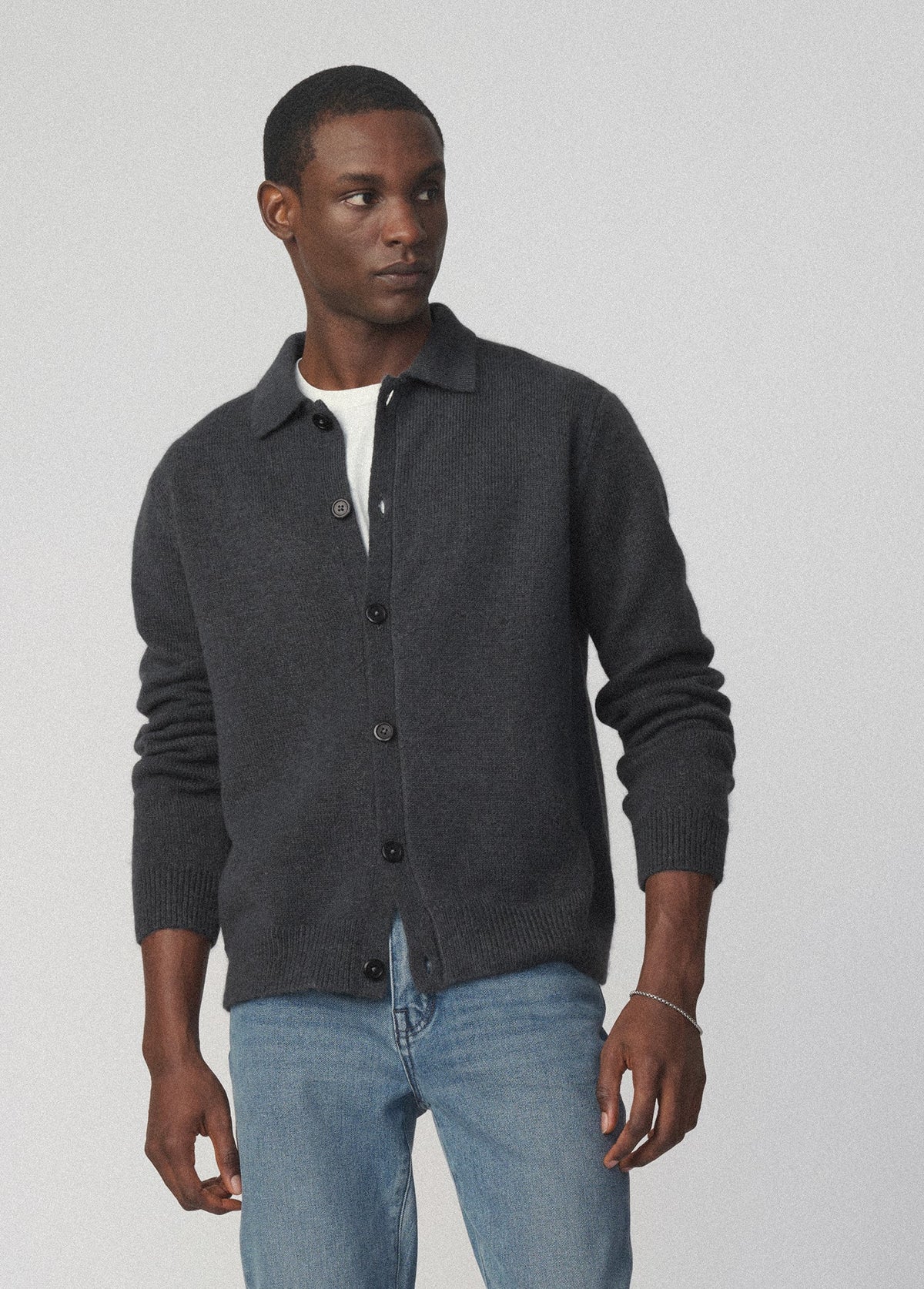 Joe's Jeans Men MOHAIR CARDIGAN POLO Turbulence