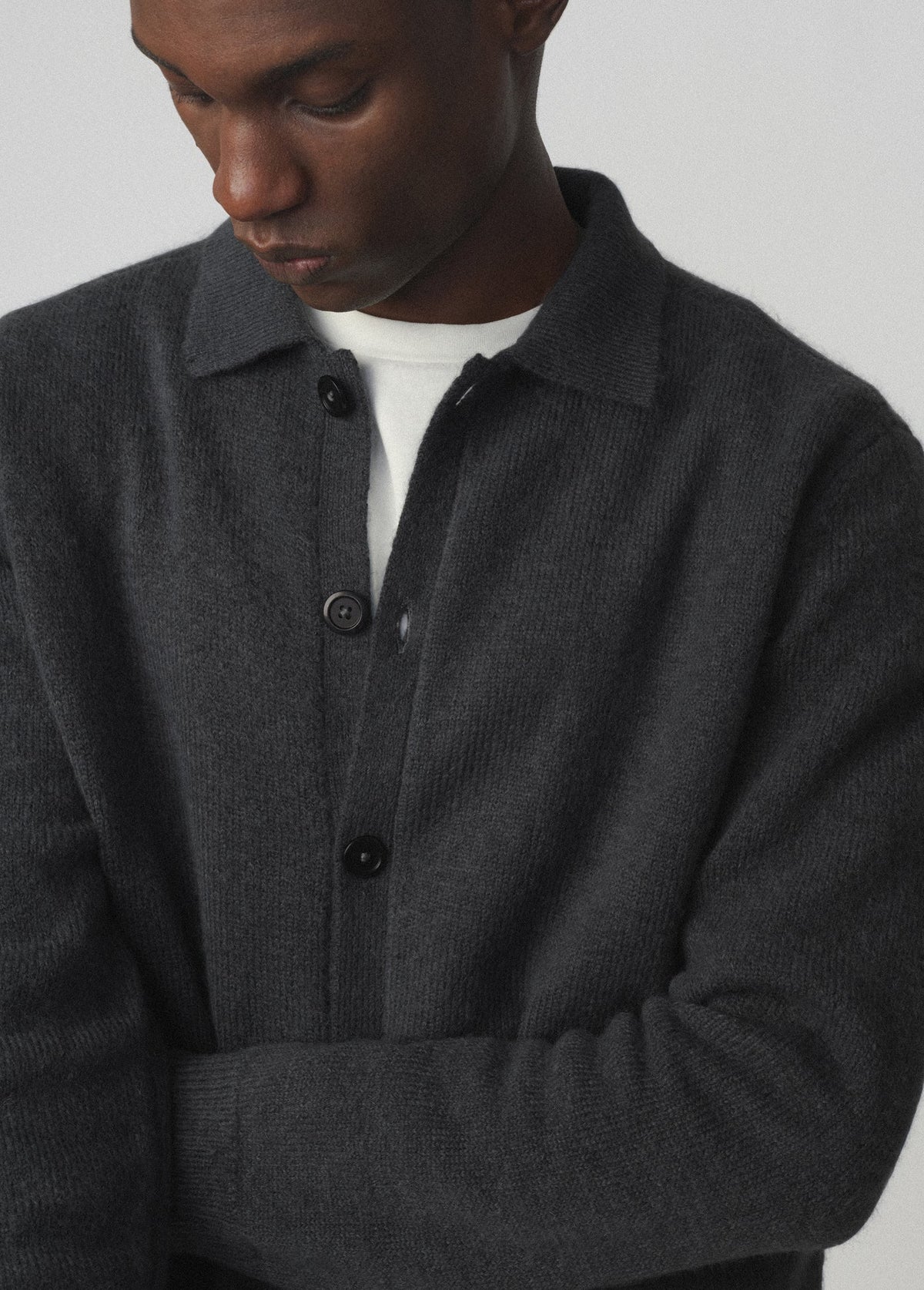 Joe's Jeans Men MOHAIR CARDIGAN POLO Turbulence