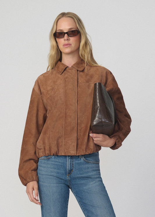 Joe's Jeans Women THE BELLA SUEDE BOMBER JACKET Nutmeg