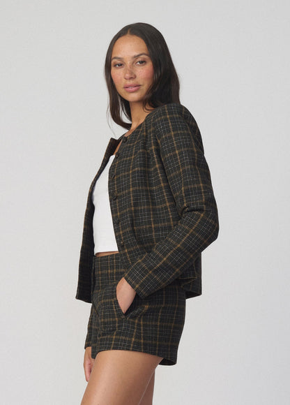 Joe's Jeans Women THE SCOTTIE JACKET Moss Multi Plaid