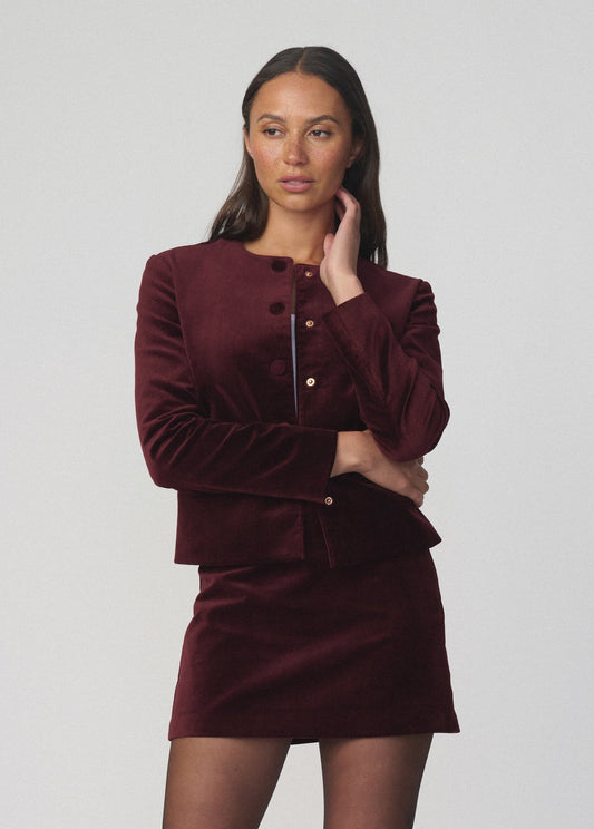 Joe's Jeans Women THE VELVETEEN LADY LIKE JACKET Cabernet