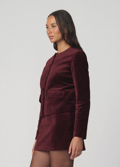Joe's Jeans Women THE VELVETEEN LADY LIKE JACKET Cabernet