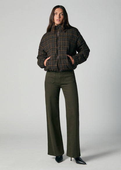 Joe's Jeans Women THE BRUNA BRUSHED WOOL PUFFER Moss Multi Plaid