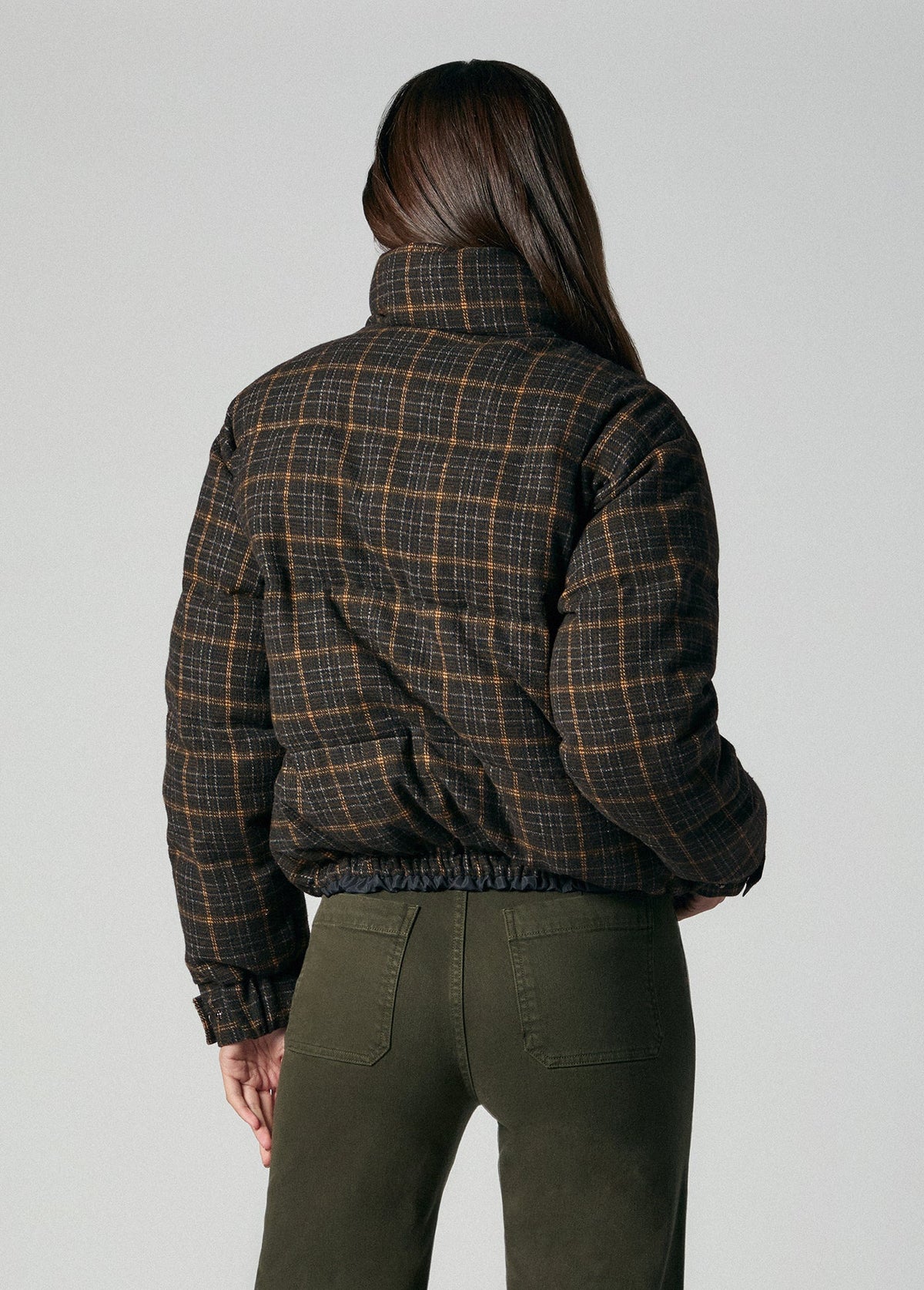 Joe's Jeans Women THE BRUNA BRUSHED WOOL PUFFER Moss Multi Plaid