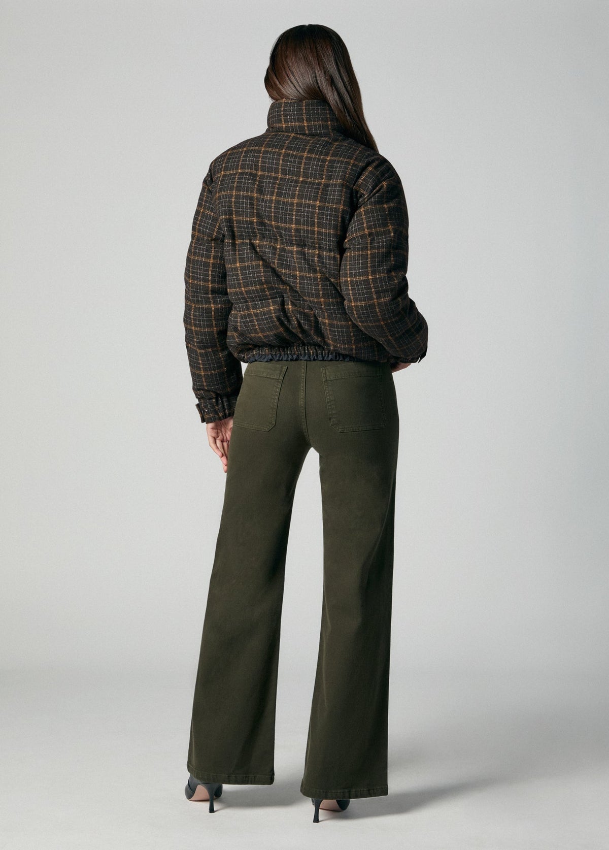 Joe's Jeans Women THE BRUNA BRUSHED WOOL PUFFER Moss Multi Plaid