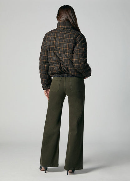 Joe's Jeans Women THE BRUNA BRUSHED WOOL PUFFER Moss Multi Plaid