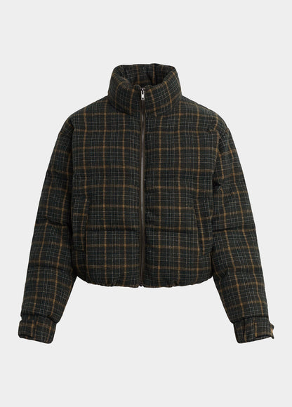 Joe's Jeans Women THE BRUNA BRUSHED WOOL PUFFER Moss Multi Plaid