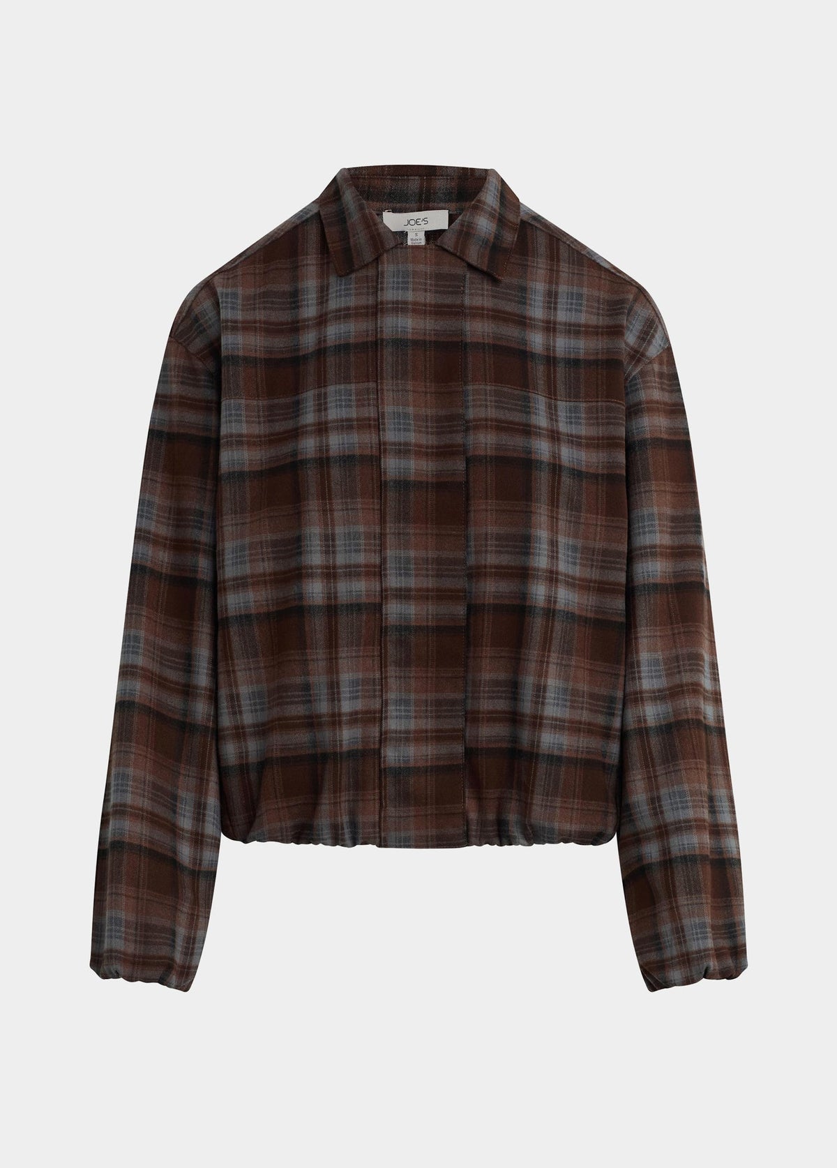 Joe's Jeans Women THE BELLA BOMBER JACKET Brown Blue Plaid