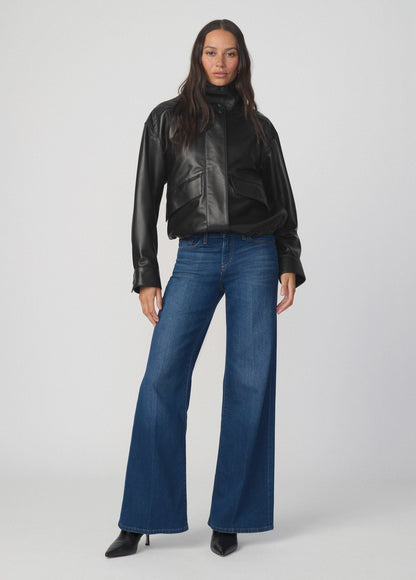 Joe's Jeans Women THE COHEN LEATHER BOMBER JACKET Black