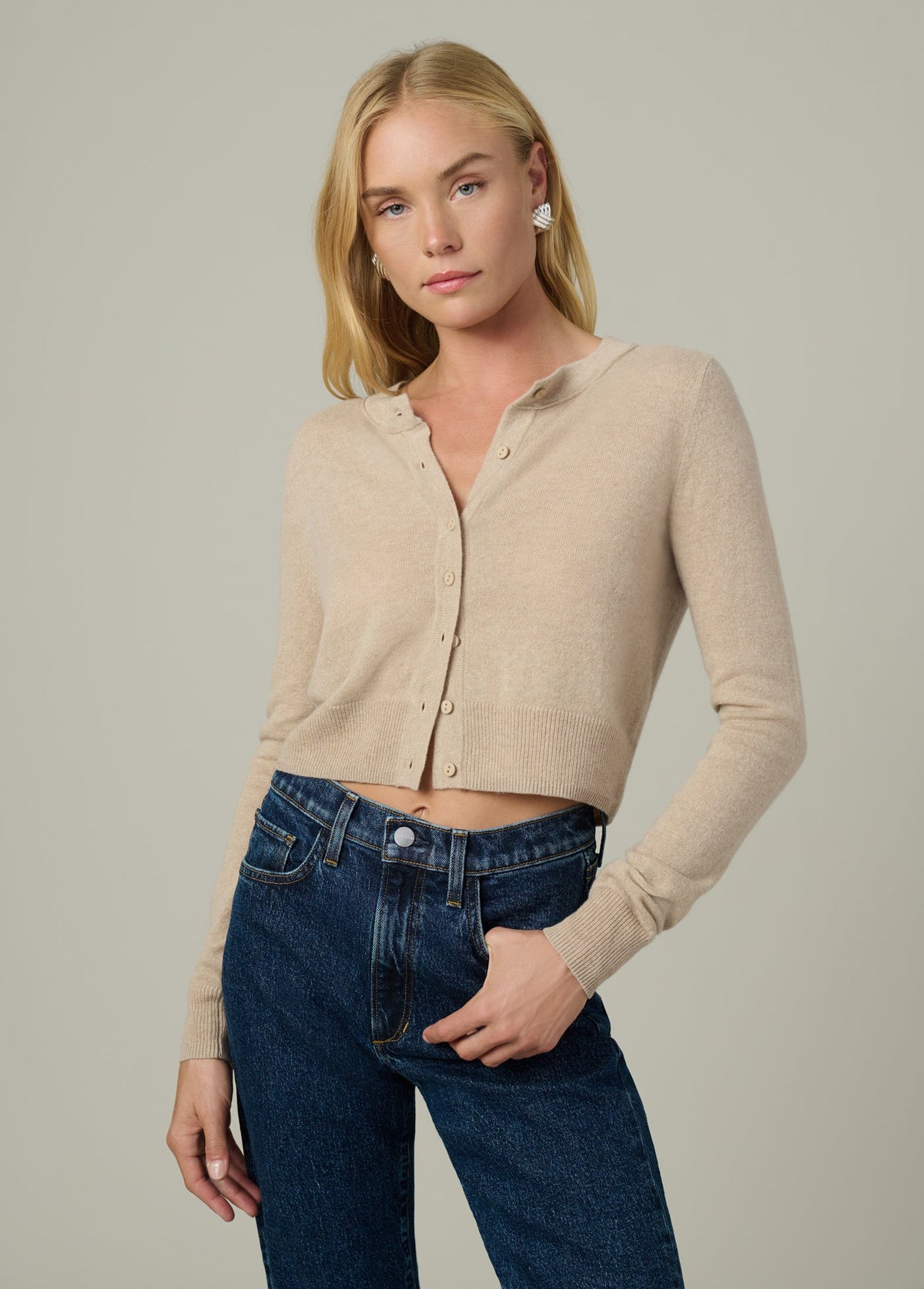 Joe's Jeans Women THE DANI CASHMERE CARDIGAN Oatmeal