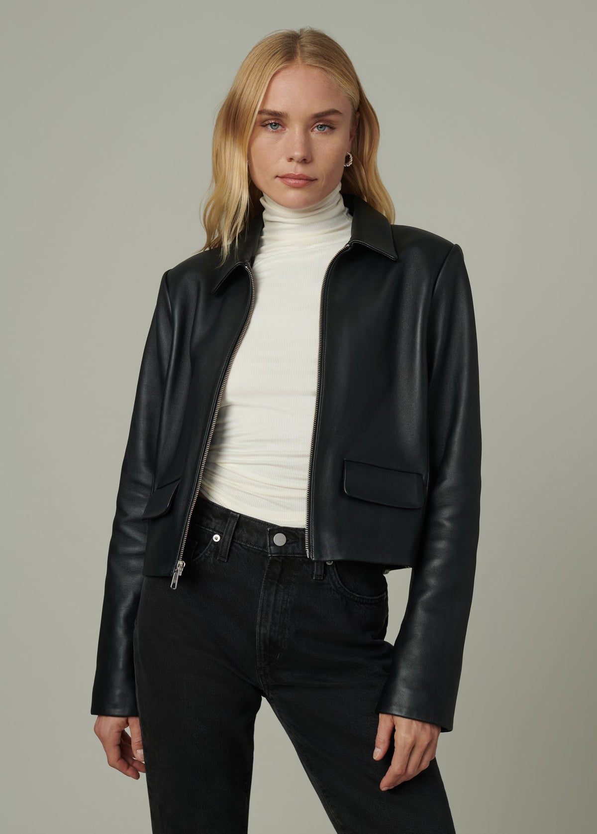 Joe's Jeans Women THE MAREN LEATHER JACKET Black