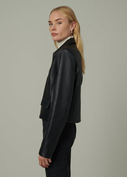 Joe's Jeans Women THE MAREN LEATHER JACKET Black