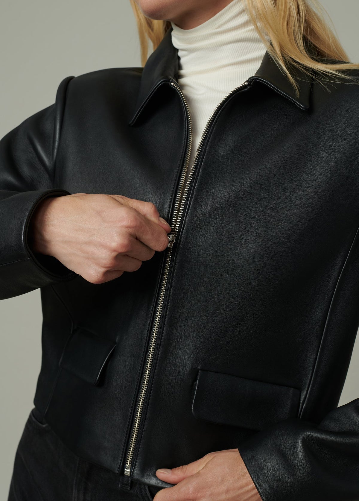 Joe's Jeans Women THE MAREN LEATHER JACKET Black