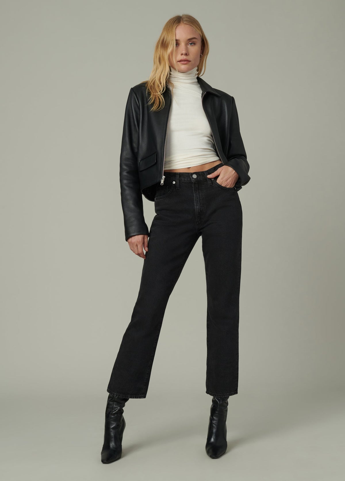 Joe's Jeans Women THE MAREN LEATHER JACKET Black