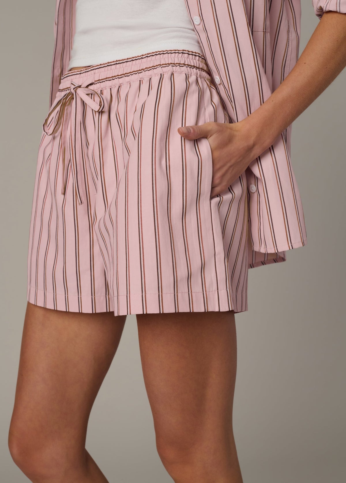Joe's Jeans Sale THE BOXER SHORT Blush Pink Stripe