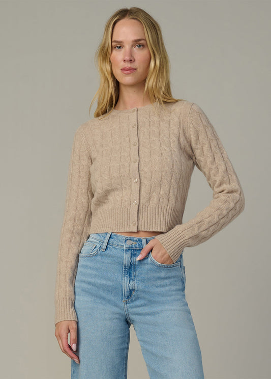 Joe's Jeans Sale THE CABLE DANI CASHMERE CARDIGAN Oatmeal
