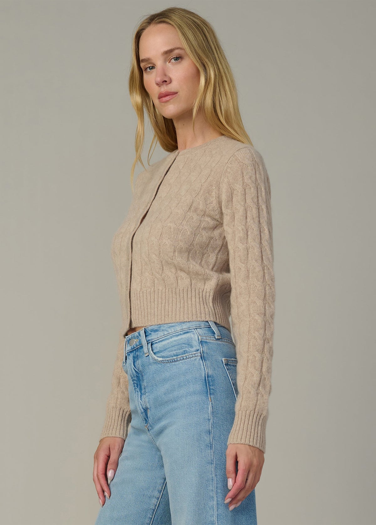 Joe's Jeans Sale THE CABLE DANI CASHMERE CARDIGAN Oatmeal