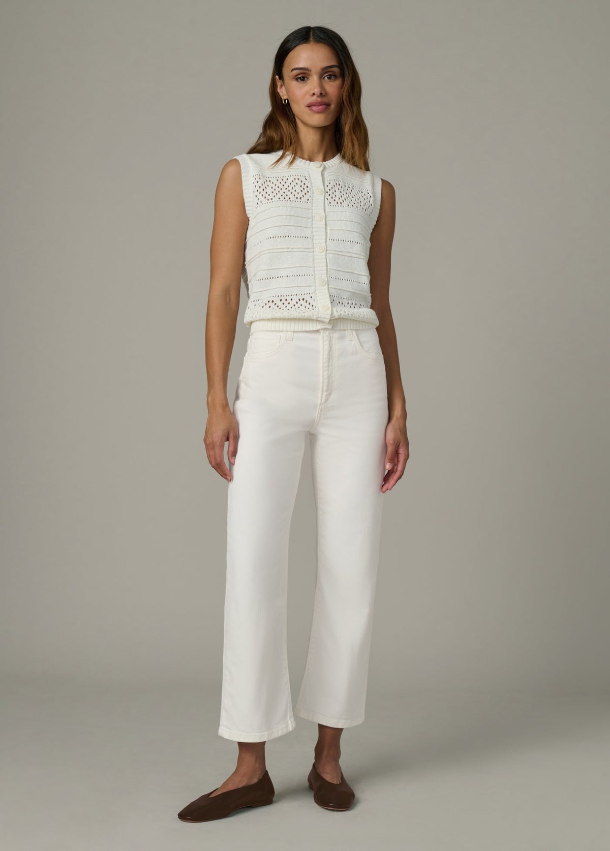 Joe's Jeans Sale THE FAYE CARDIGAN SWEATER VEST Ecru
