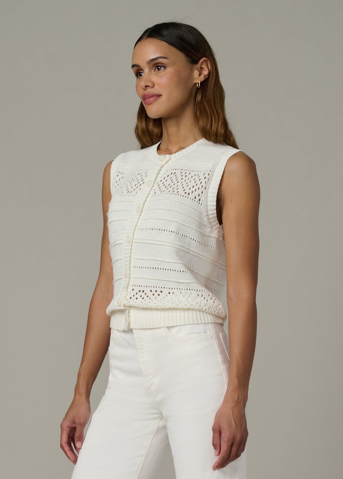 Joe's Jeans Sale THE FAYE CARDIGAN SWEATER VEST Ecru