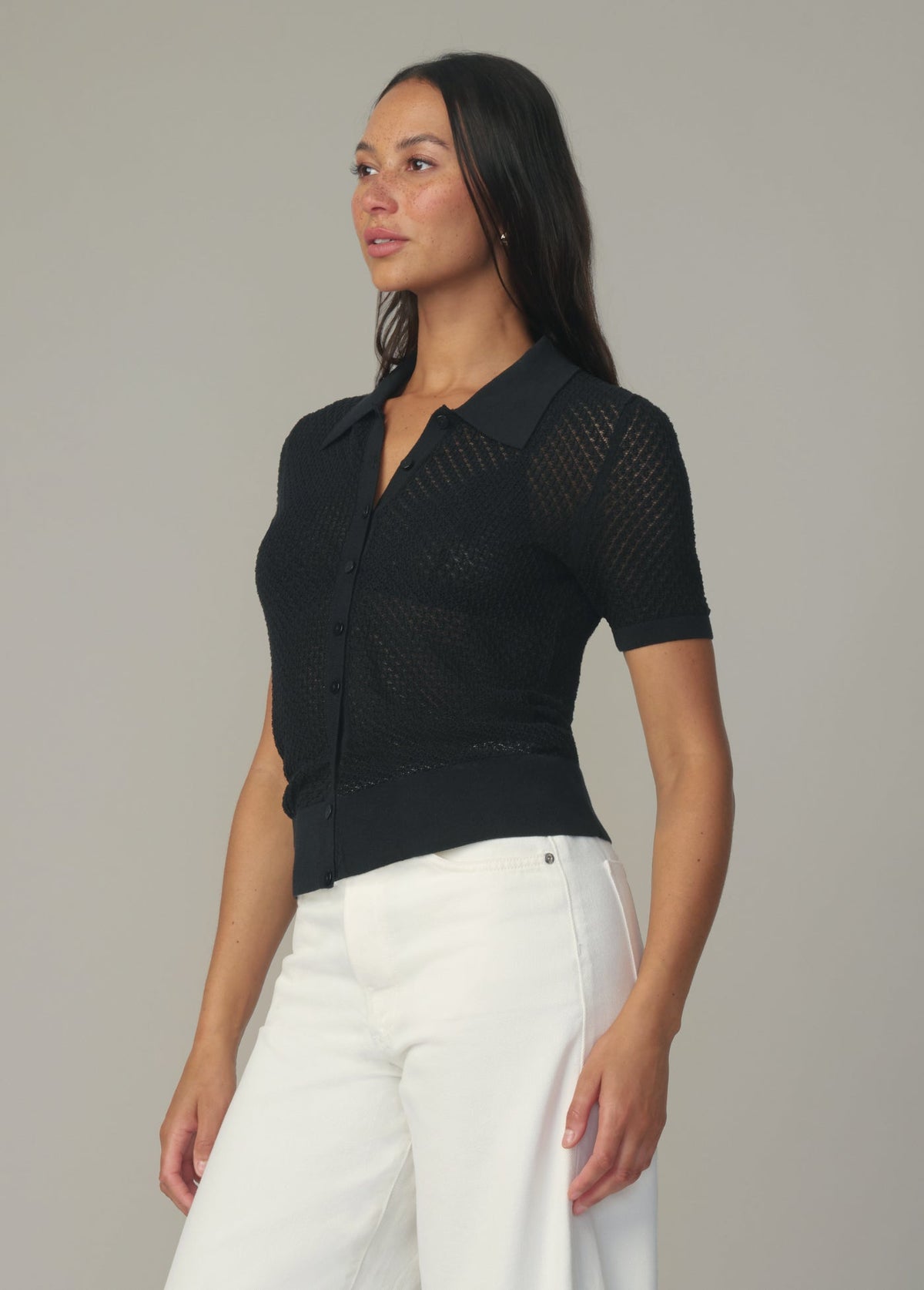 Joe's Jeans Sale THE DAVEY SHORT SLEEVE CARDIGAN Black