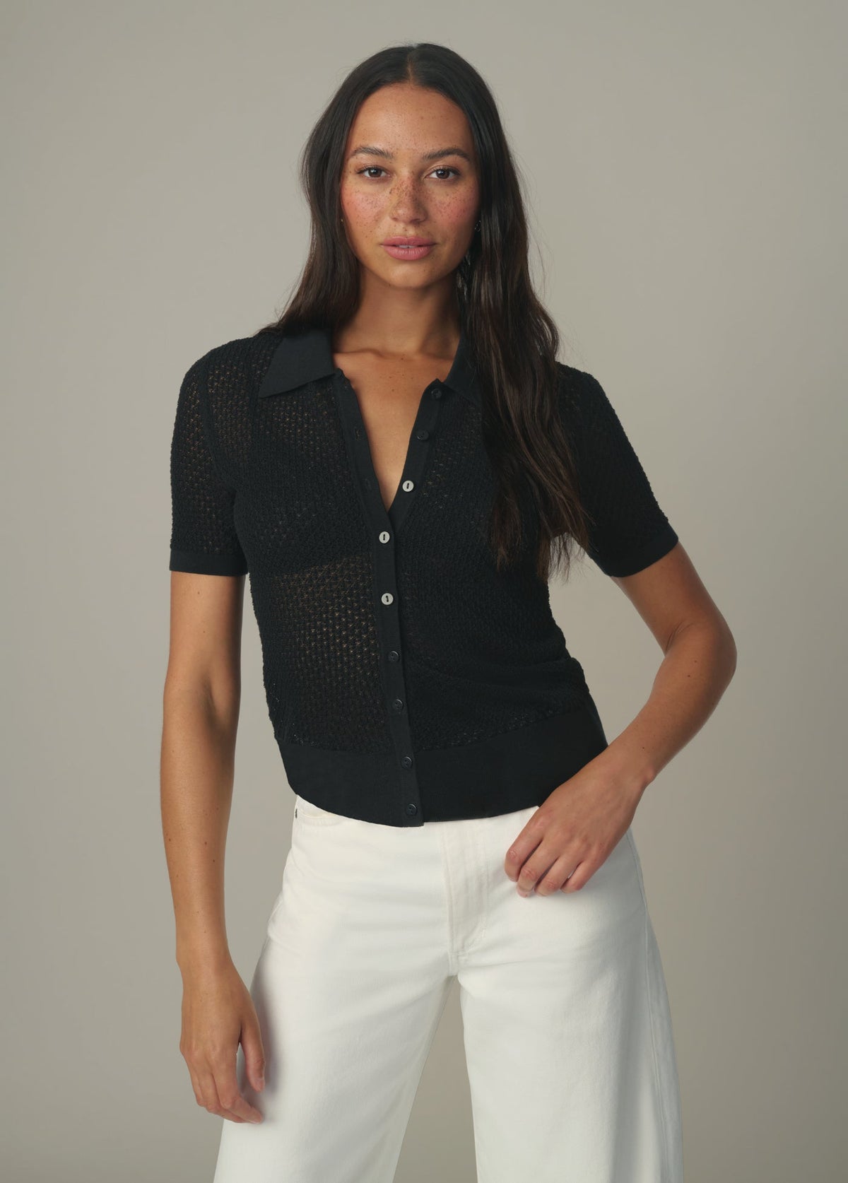 Joe's Jeans Sale THE DAVEY SHORT SLEEVE CARDIGAN Black