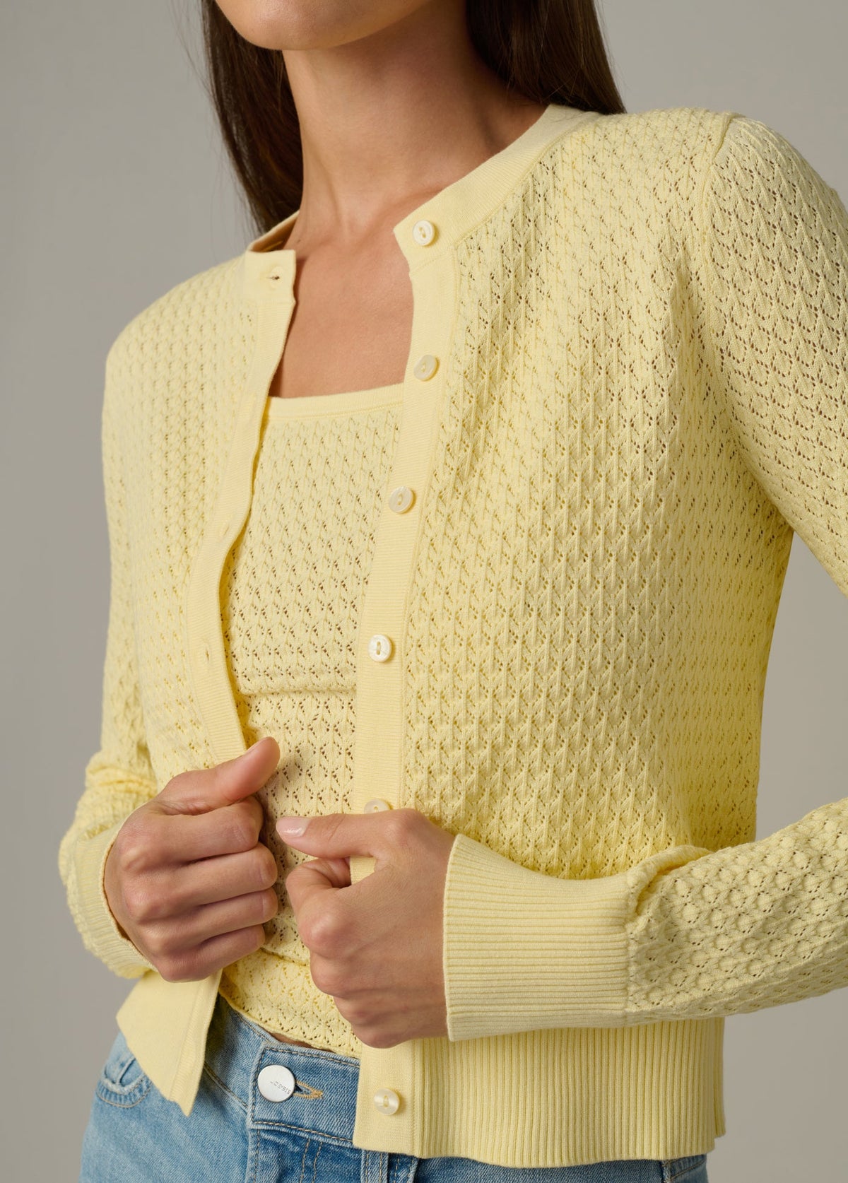 Joe's Jeans Sale THE POINTELLE DANI CARDIGAN Sunshine