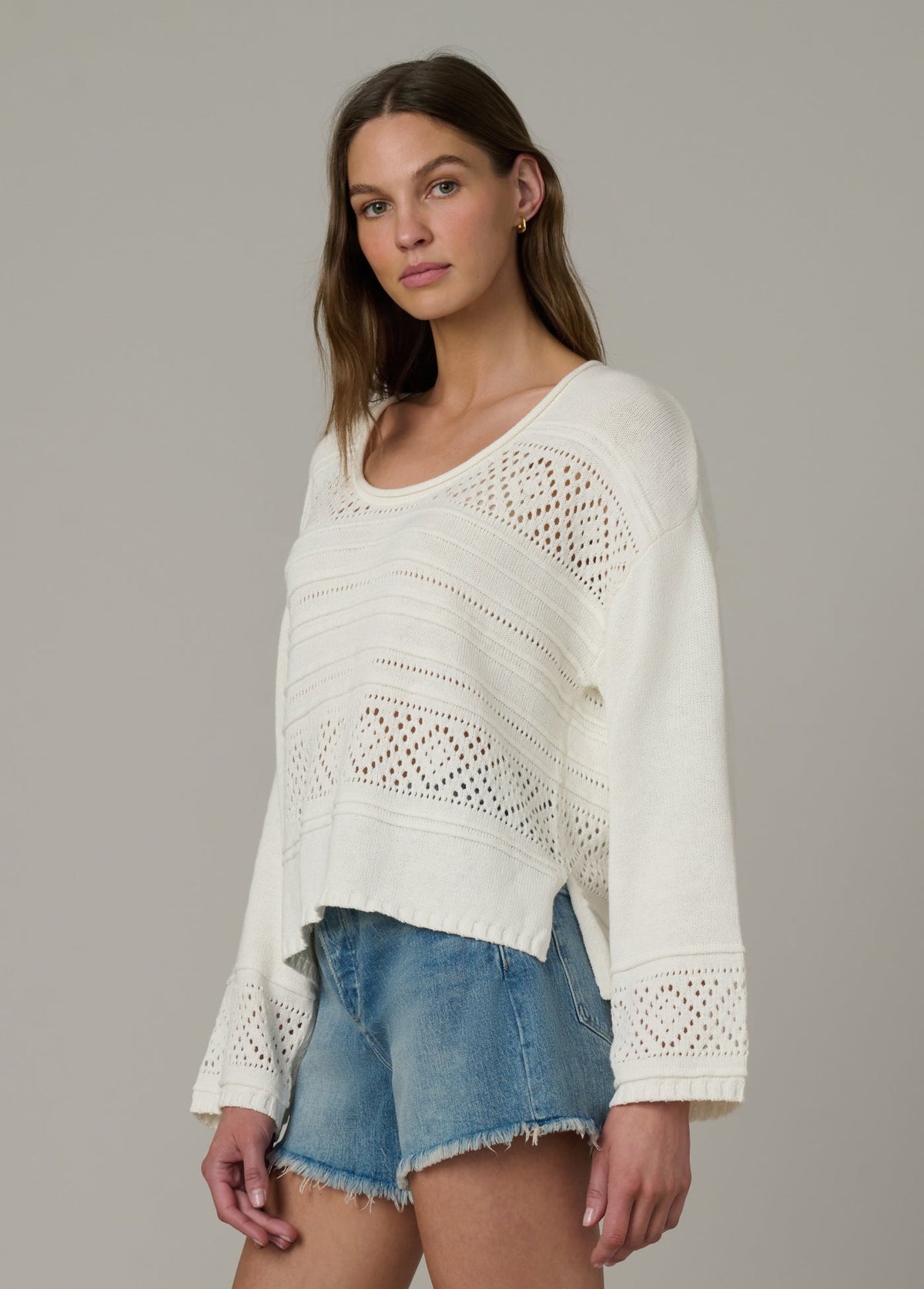 Joe's Jeans Sale THE LOLA U-NECK SWEATER Ecru