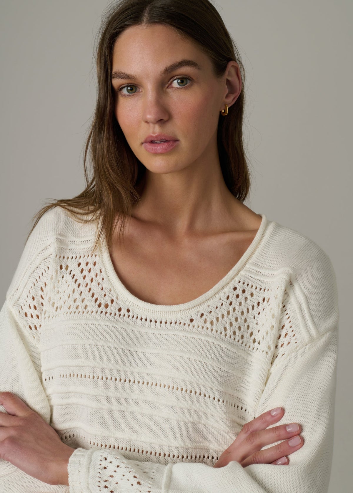 Joe's Jeans Sale THE LOLA U-NECK SWEATER Ecru