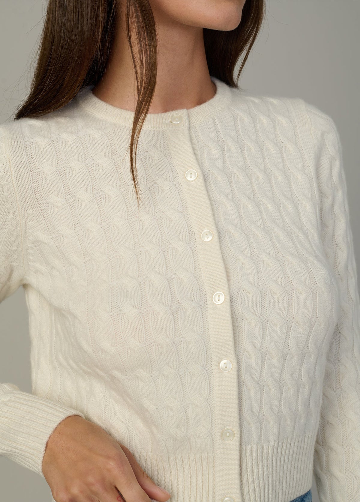 Joe's Jeans Sale THE CABLE DANI CASHMERE CARDIGAN Ecru