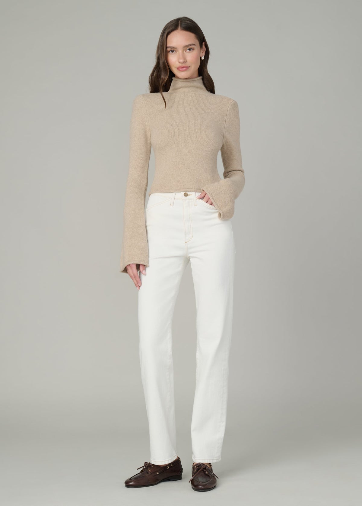 Joe's Jeans Sale THE JANE ROLL NECK SWEATER Camel