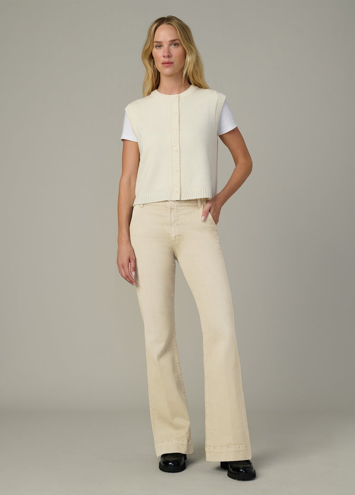Joe's Jeans Sale THE NOA CARDIGAN VEST Ecru