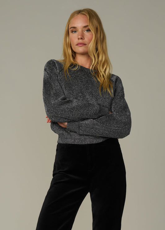 Joe's Jeans Sale THE TAYLOR RAGLAN SWEATER Silver Black Metal