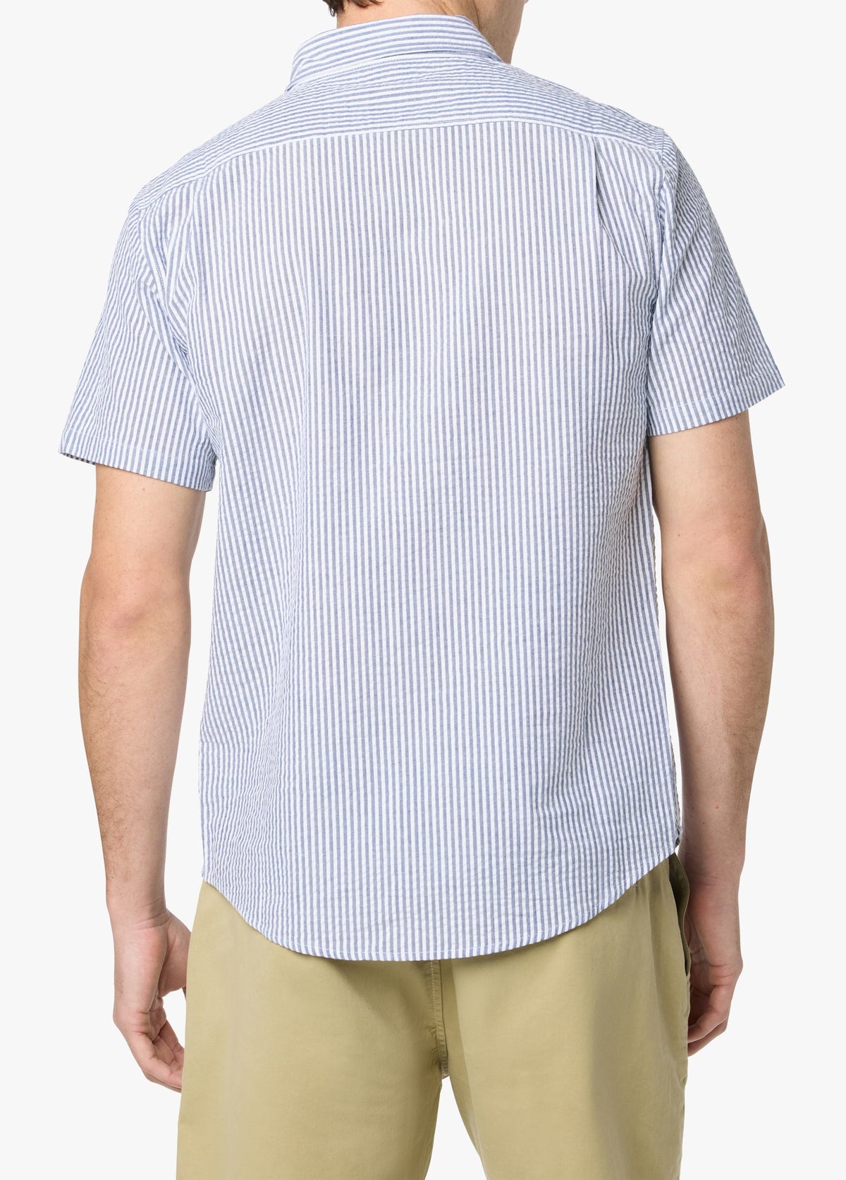 Joe's Jeans Sale SHORT SLEEVE SEERSUCKER STRIPE SHIRT Sailor/White