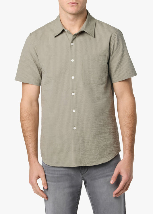 Joe's Jeans Sale SHORT SLEEVE SEERSUCKER SOLID SHIRT Olive