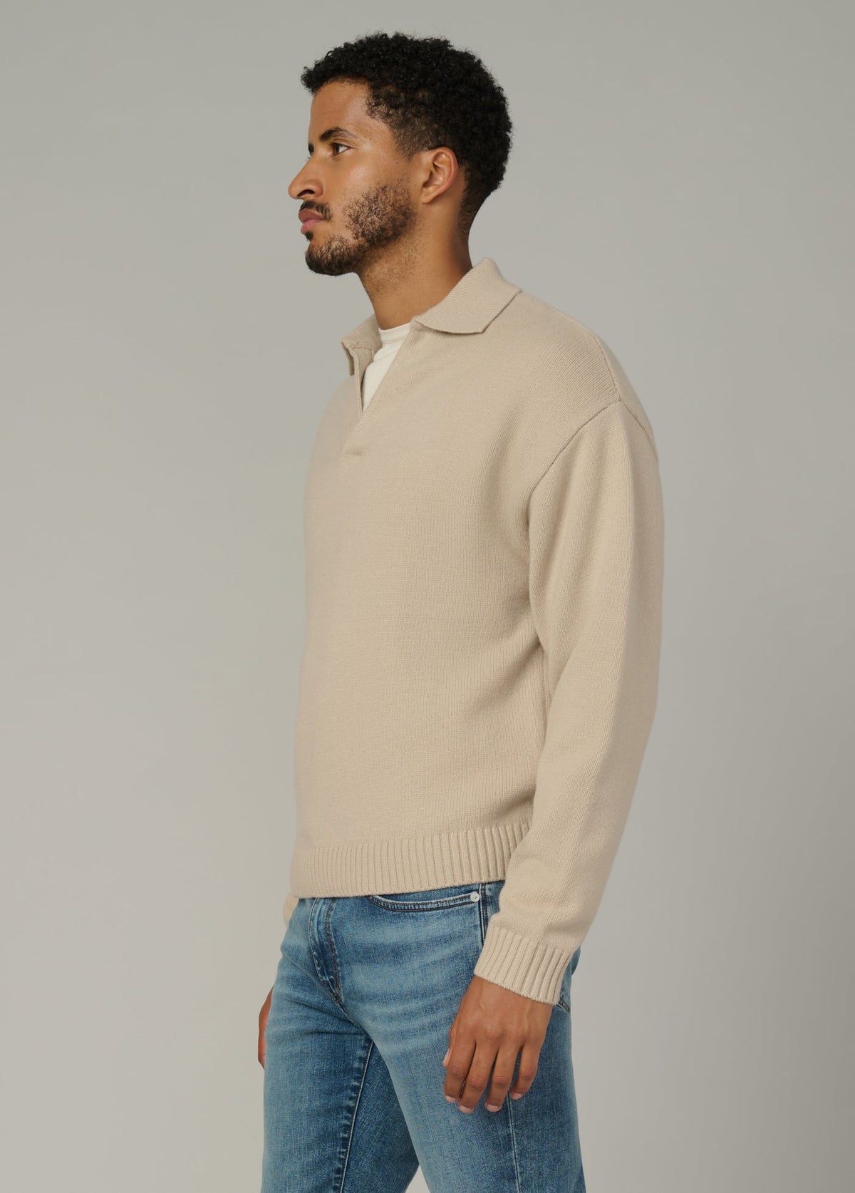Joe's Jeans Sale RELAXED POLO SWEATER Simply Taupe