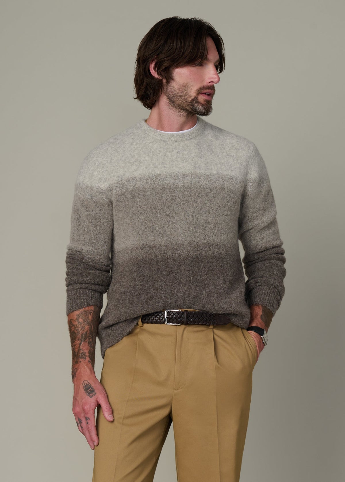 Joe's Jeans Sale OMBRE STRIPED CREW NECK Autumn Shades