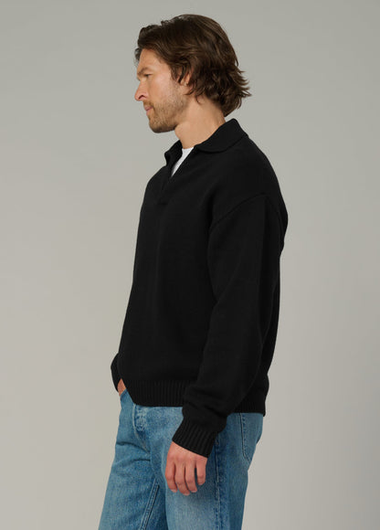 Joe's Jeans Sale RELAXED POLO SWEATER Black